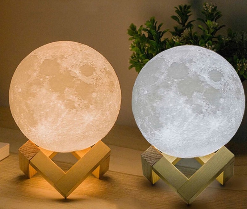 Lámpara luna 3D táctil y recargable - Crafts Colombia